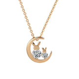 925 Silver Rabbit Zircon Choker Necklace For Women