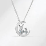 925 Silver Rabbit Zircon Choker Necklace For Women