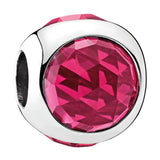 925 Silver Radiant Droplet Beads Charms Multicolor Crystals DIY Bracelets