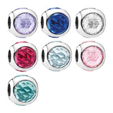925 Silver Radiant Droplet Beads Charms Multicolor Crystals DIY Bracelets