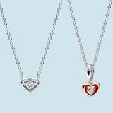 925 Silver Radiant Heart Necklace for Women Gift