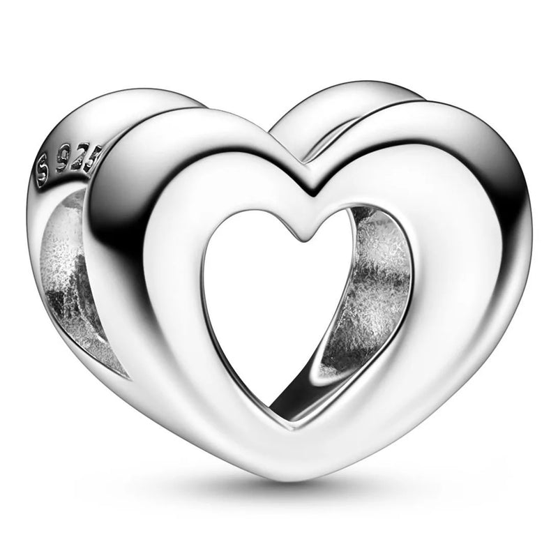 925 Silver Radiant Heart Mahjong Triple Envelope Spinning Bead Charm