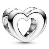 925 Silver Radiant Heart Mahjong Triple Envelope Spinning Bead Charm