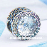 925 Silver Radiant Hearts & Multi-Color Crystals Charm Beads
