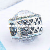 925 Silver Radiant Hearts & Multi-Color Crystals Charm Beads