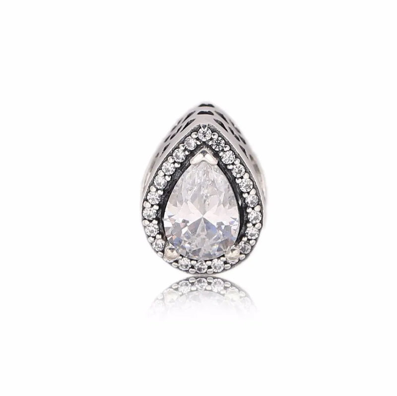 925 Sterling Silver Teardrop Water Drop Beads for Bracelets DIY