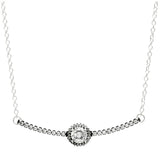 925 Silver Rainbow Love Hearts Reversible Bar Necklace