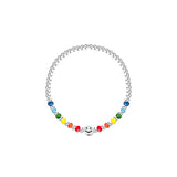 Rainbow Beaded Smiley Face Bracelet Charm Jewelry