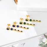 925 Silver Rainbow Crystal Cross Earrings Dangle Girl Earring Pendientes