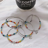 925 Silver Rainbow Smiley INS Elephant Rope Bracelet Women Jewelry