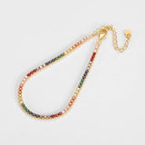 925 Silver Rainbow Tennis Bracelet 2mm Round Diamond Chain for Men and Women