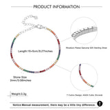 925 Silver Rainbow Tennis Bracelet 2mm CZ Chain Jewelry