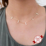 925 Silver Rainbow Zircon Choker Necklace Water Drop Design