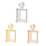 925 Silver Rectangle Pendant Setting for 17X21mm Gemstone