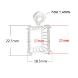 925 Silver Rectangle Pendant Setting for 17X21mm Gemstone