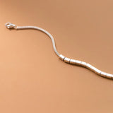 925 Silver Rectangular Geometry Anklet - Summer Female Bracelet