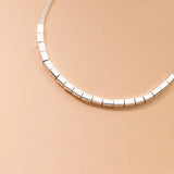 925 Silver Rectangular Geometry Anklet - Summer Female Bracelet