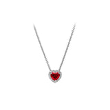 925 Silver Red Crystal Heart Jewelry Set Birthday Gift
