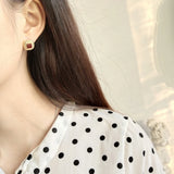 925 Silver Red Resin Cabochon Stud Earrings