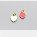 925 Silver Red Heart Decoration Charms for Jewelry Making