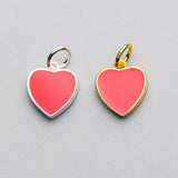 925 Silver Red Heart Decoration Charms for Jewelry Making
