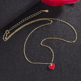 925 Silver Red Heart Pendant 18K Chain Necklaces