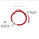 925 Silver Red Thread Elephant Bracelet for Women