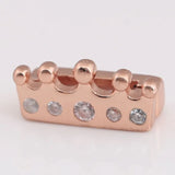 925 Silver Crown Clip Charm Rose & Clear CZ For Reflexions Bracelet