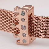 925 Silver Crown Clip Charm Rose & Clear CZ For Reflexions Bracelet
