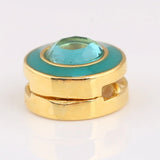 925 Silver Reflexions Green Circle Clip Charm Fits Bracelets