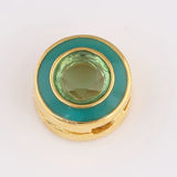 925 Silver Reflexions Green Circle Clip Charm Fits Bracelets