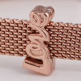925 Silver Reflexions Love Heart Charm Rose & Clear CZ Jewelry