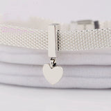 925 Silver Reflexions Love Heart Charm Rose & Clear CZ Jewelry