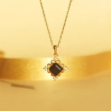 925 Silver Agate Cube Choker Necklace Pendant 14K Plate Wedding Party Jewelry