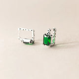 925 Silver Retro Crystal Clip Earrings 14K Plated Wedding Jewelry