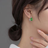 925 Silver Retro Crystal Clip Earrings 14K Plated Wedding Jewelry