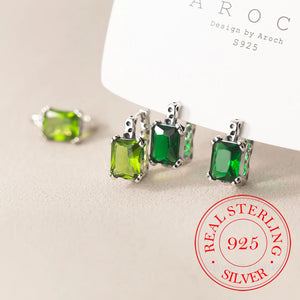 925 Silver Retro Crystal Clip Earrings 14K Plated Wedding Jewelry