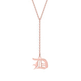 925 Sterling Silver Retro Letter Necklace Pendant Gift Jewelry