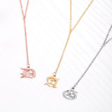 925 Sterling Silver Retro Letter Necklace Pendant Gift Jewelry