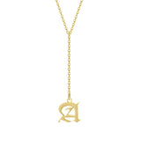 925 Sterling Silver Retro Letter Necklace Pendant Gift Jewelry