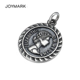 925 Silver Portrait Charm Pendant Literary Style Lucky Coin TSP228