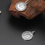 925 Silver Portrait Charm Pendant Literary Style Lucky Coin TSP228