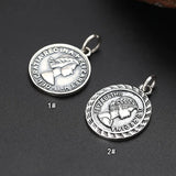 925 Silver Portrait Charm Pendant Literary Style Lucky Coin TSP228