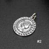 925 Silver Portrait Charm Pendant Literary Style Lucky Coin TSP228