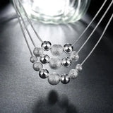925 Silver Retro Round Beads Snake Chain Necklace for Women