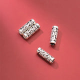 925 Sterling Silver Flower Tube Beads 16mm DIY Jewelry Making