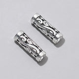 925 Sterling Silver Flower Tube Beads 16mm DIY Jewelry Making