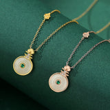 925 Silver Jade Pipa Pendant Necklace Women 18k Plating Jewelry