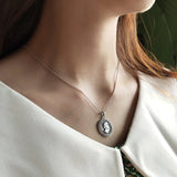 925 Silver Goddess Coin Pendant Necklace Antique Ball Chain Elizabeth Necklaces