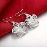 925 Silver Flowers Jewelry Set - Women's Elegant Floral Design